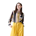 Toyouth Fashion Woman Blouses Striped Chiffon